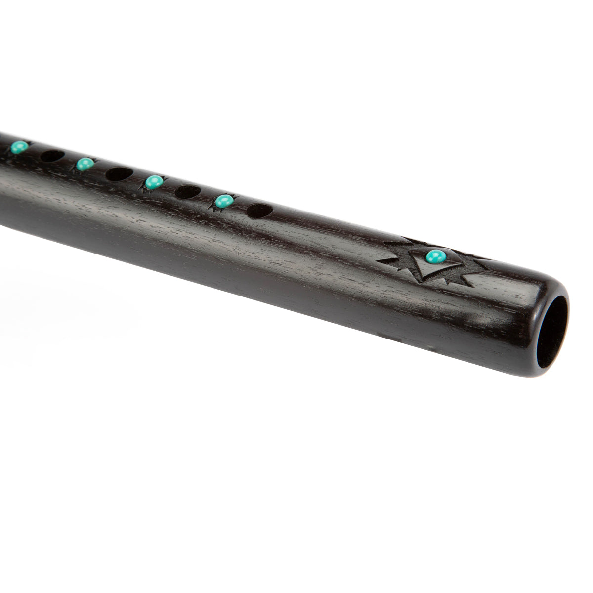 Son of drum -Crow A Flute - Ebonized Walnut W/ Turquoise Inlay