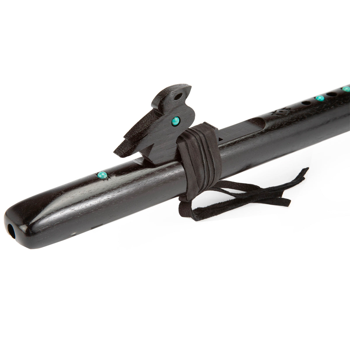 Flute - Ebonized Walnut W/ Turquoise Inlay