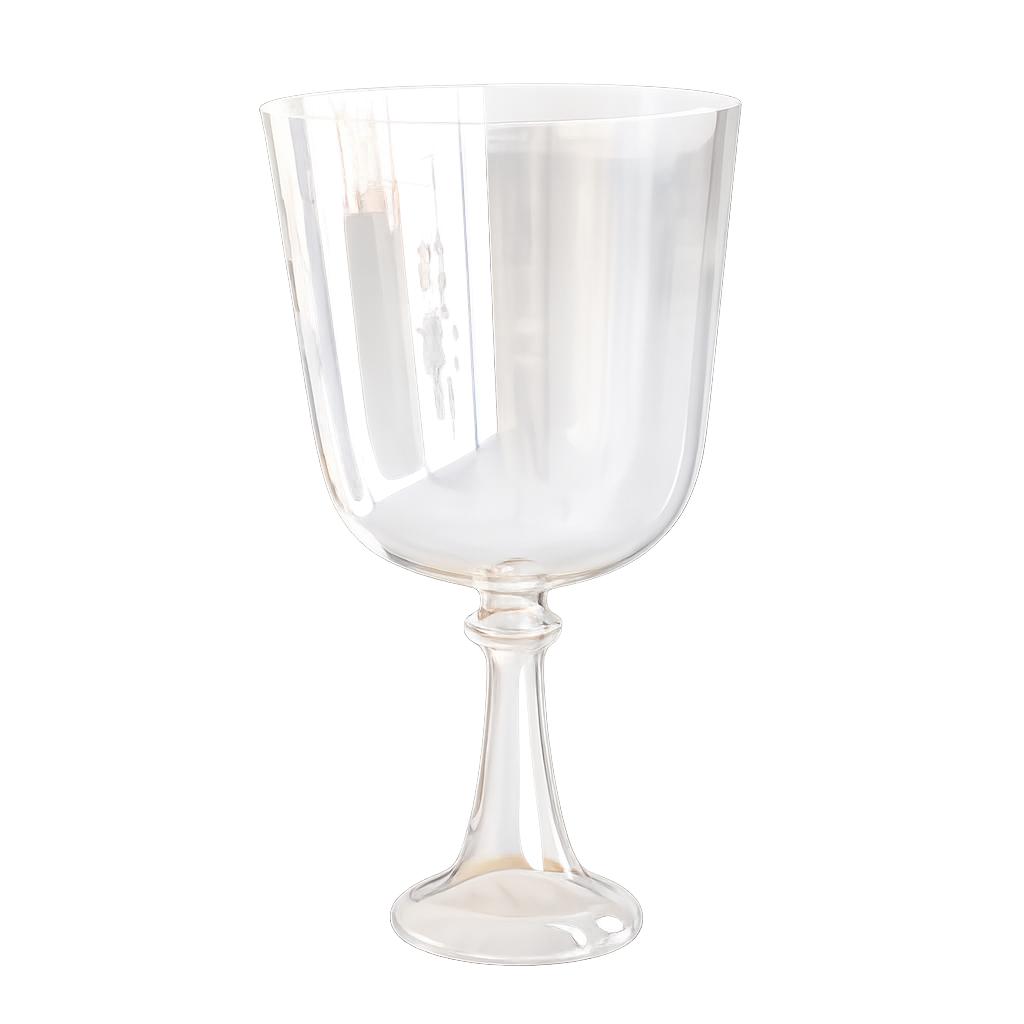 Practitioner’s Challis quartz singing bowl with handle and stand design