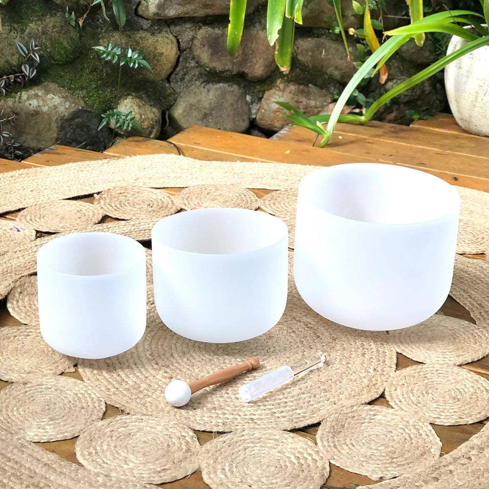 Rainbow Sounds Crystal Singing Bowls - White