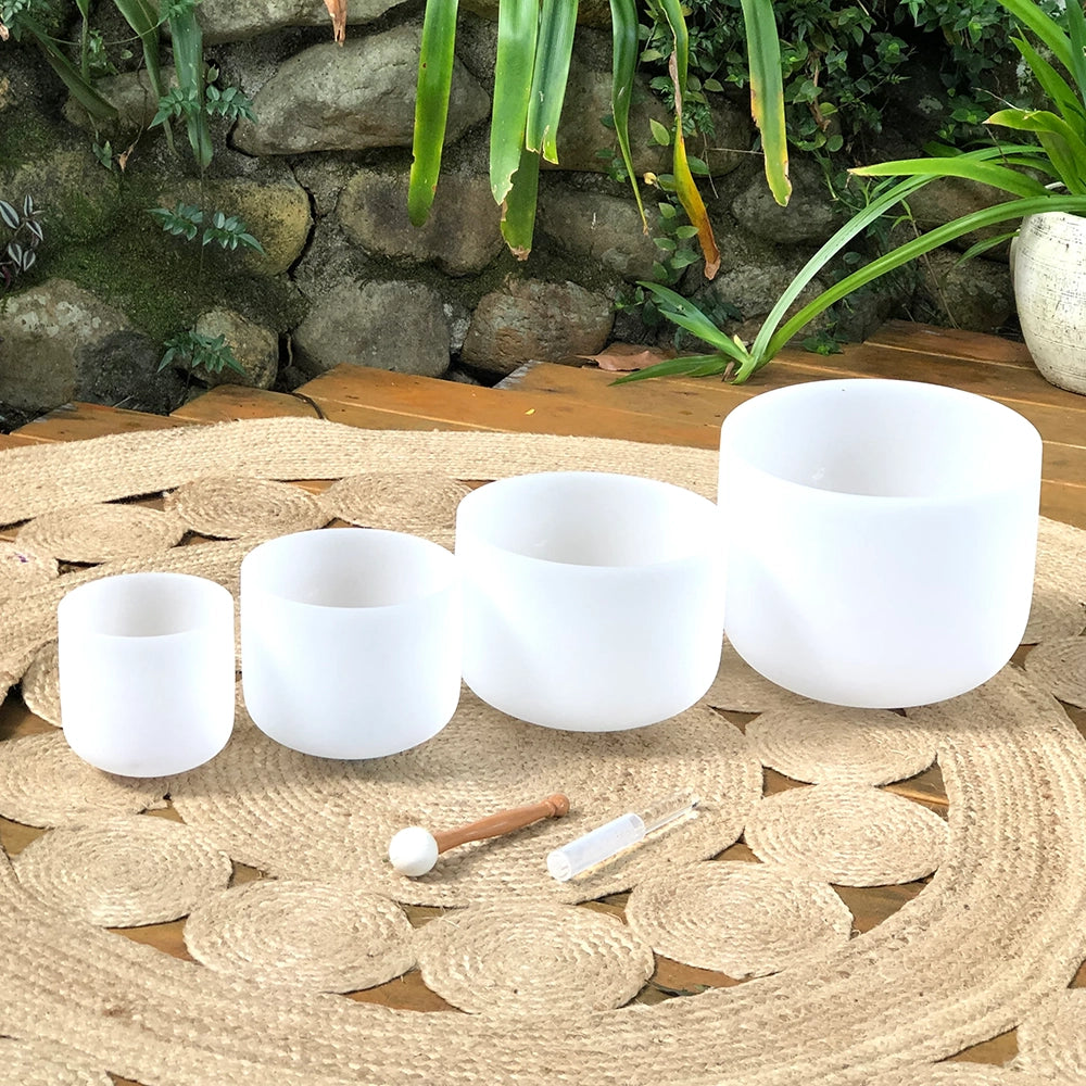 Rainbow Sounds Crystal Singing Bowls - White