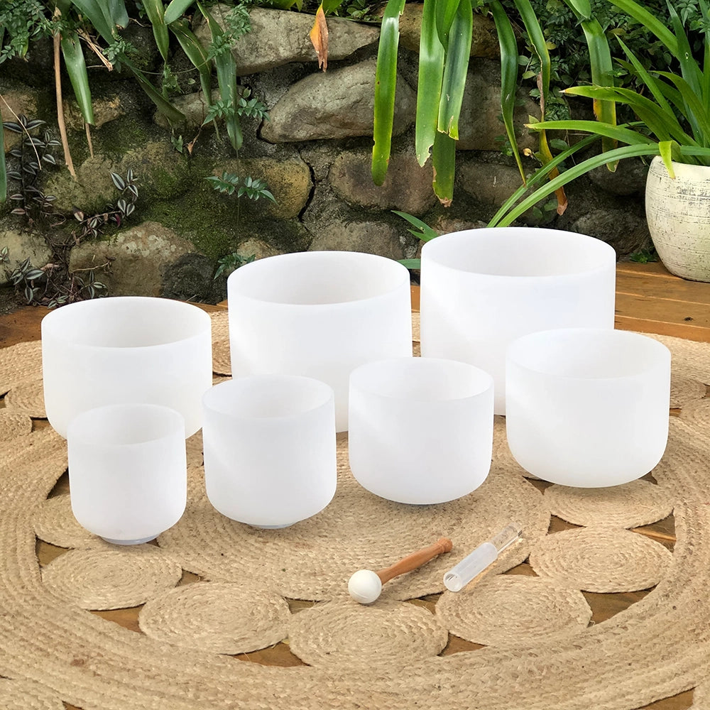 Rainbow Sounds Crystal Singing Bowls - White