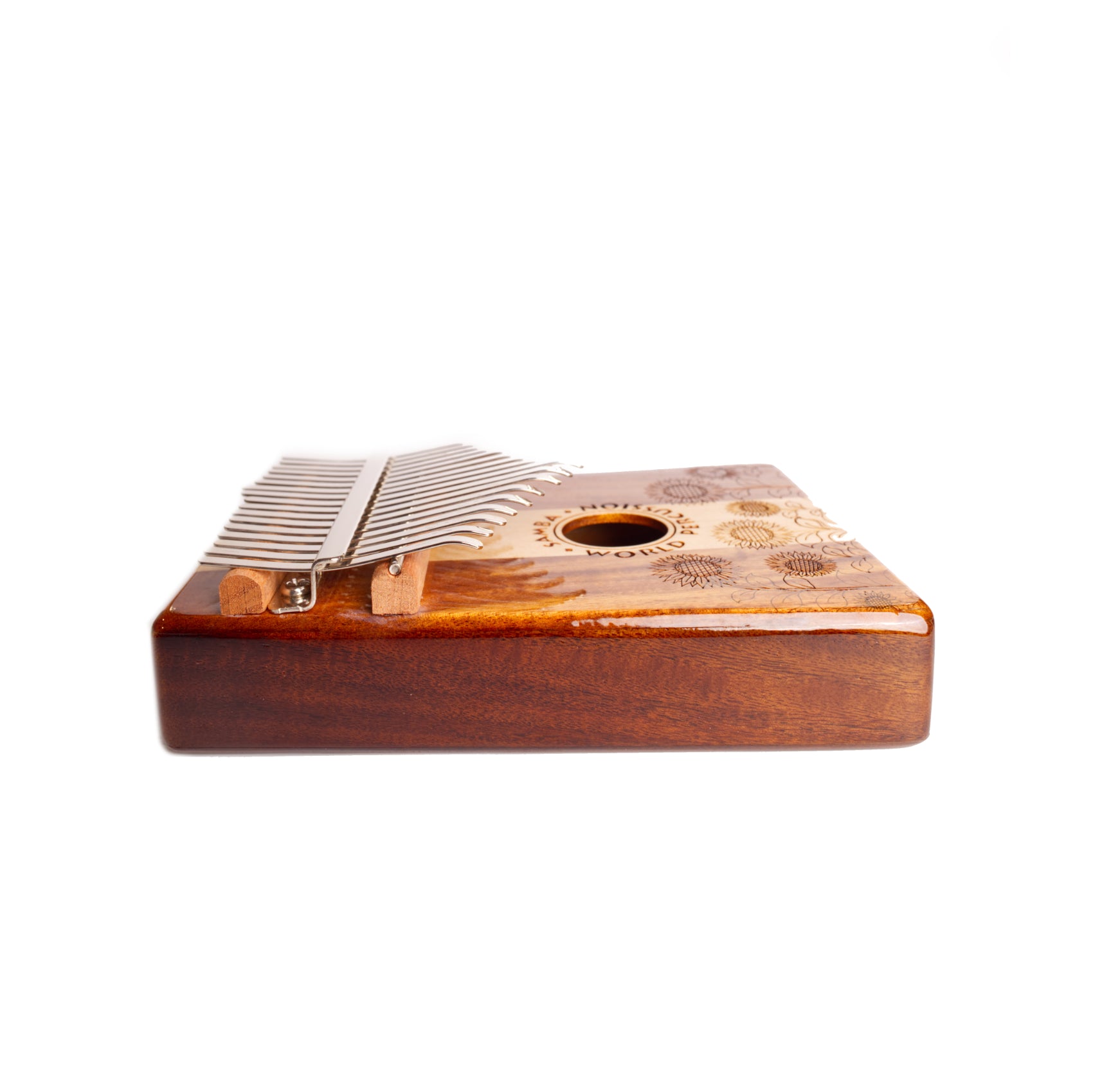 SWP Kalimba 17 Keys Maple Acacia Sun Flowers Soundbox - Australia Son of Drum