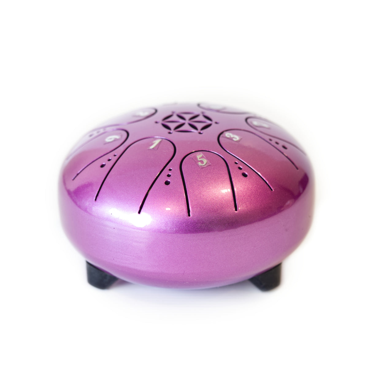 SWP Tongue Drum 13cm with bag and Beaters - purple pod