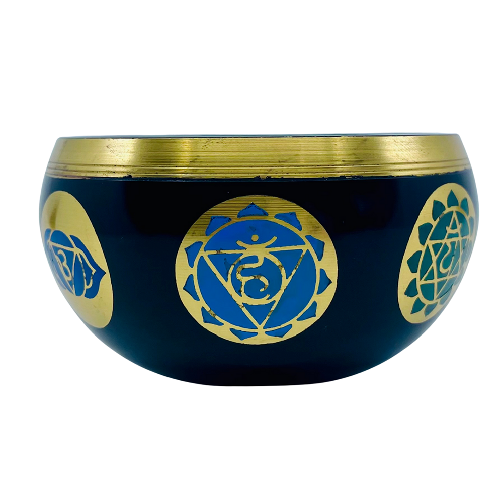 Tibetan Singing Bowl - Coloured / Etched