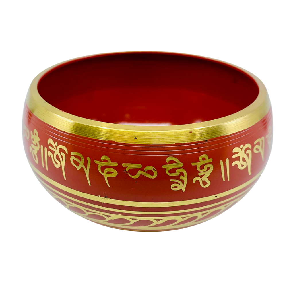 Tibetan Singing Bowl - Coloured / Etched