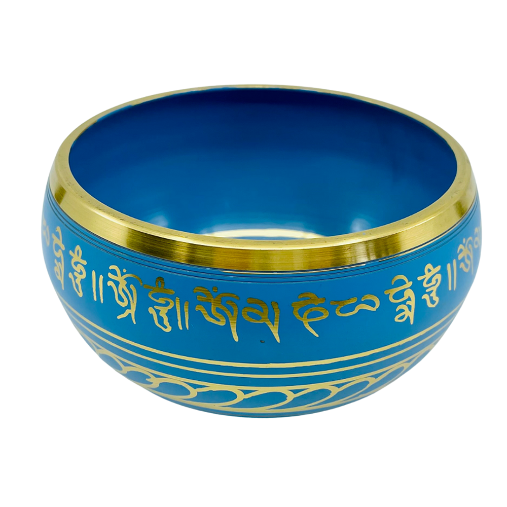 Tibetan Singing Bowl - Coloured / Etched