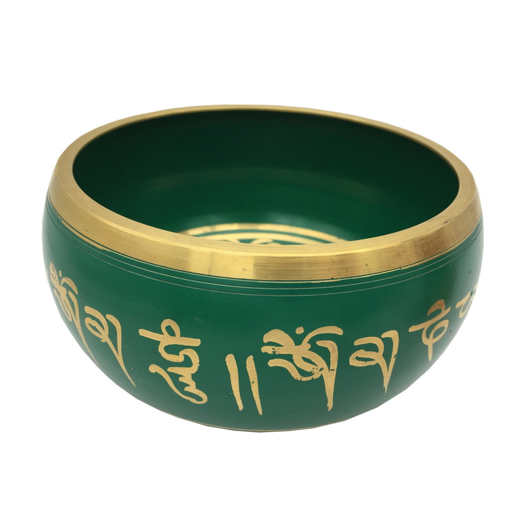 Tibetan Singing Bowl - Coloured / Etched
