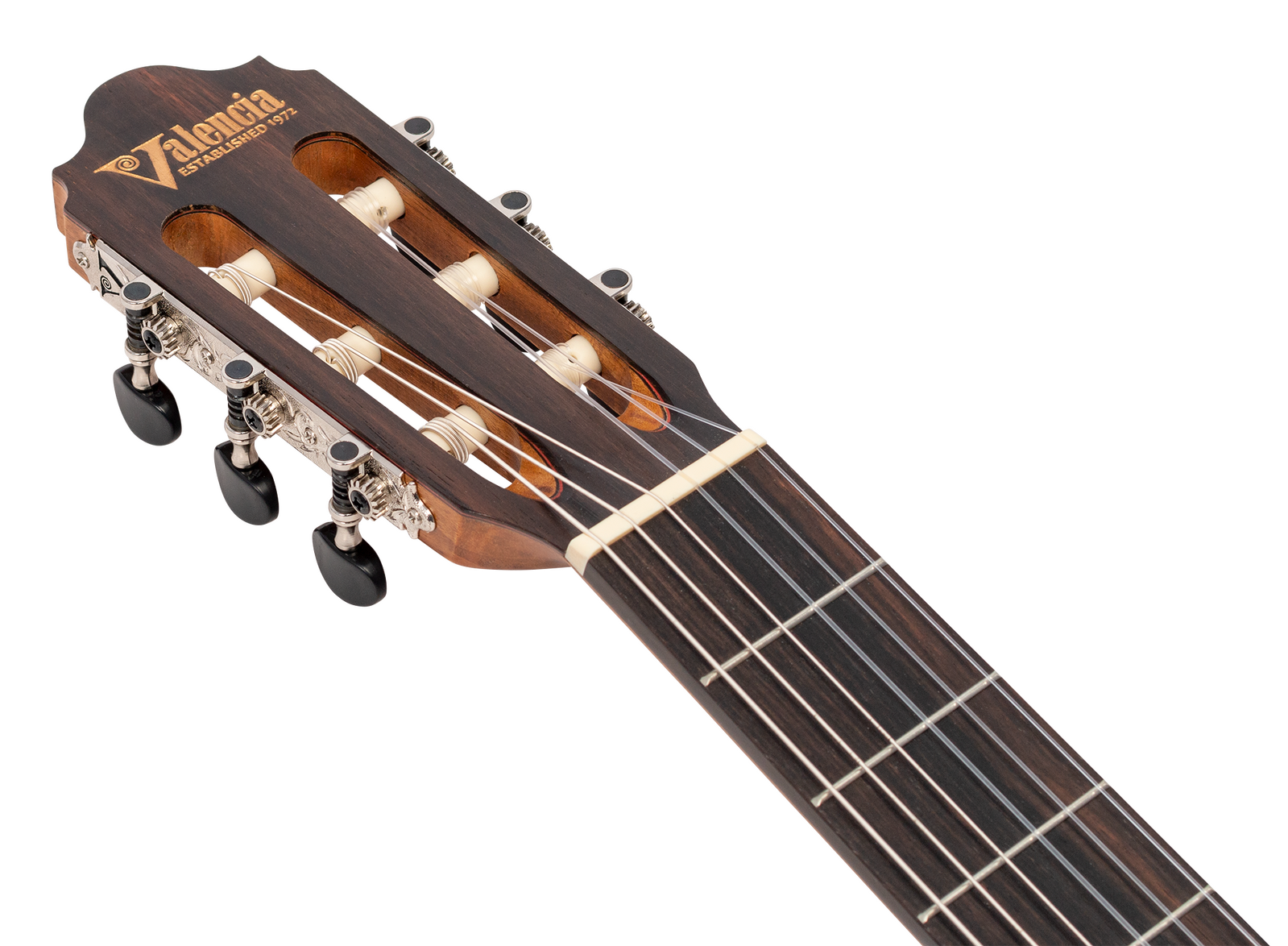 Valencia 700 classical guitar Amara ebony fingerboard close-up