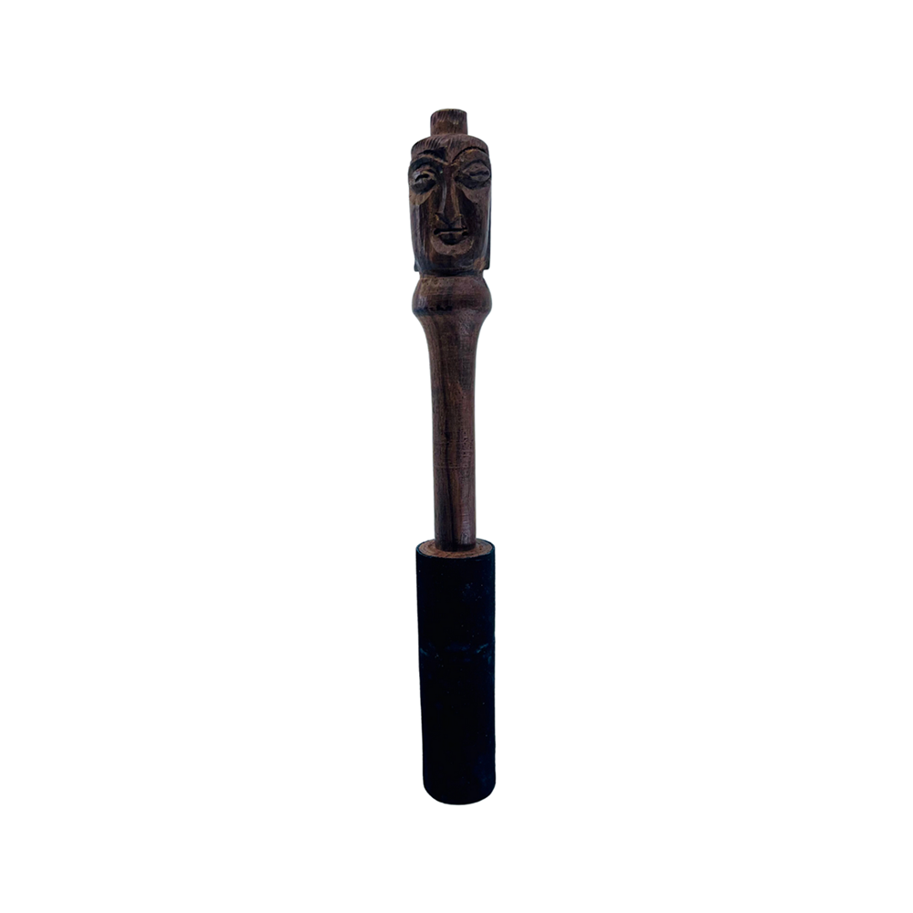 Son of drum - Tibetan Wooden Striker carved buddha head