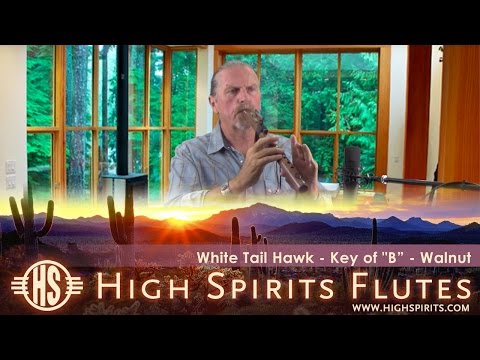 Video High Spirits White Tail Hawk 'High B' Flute - Walnut