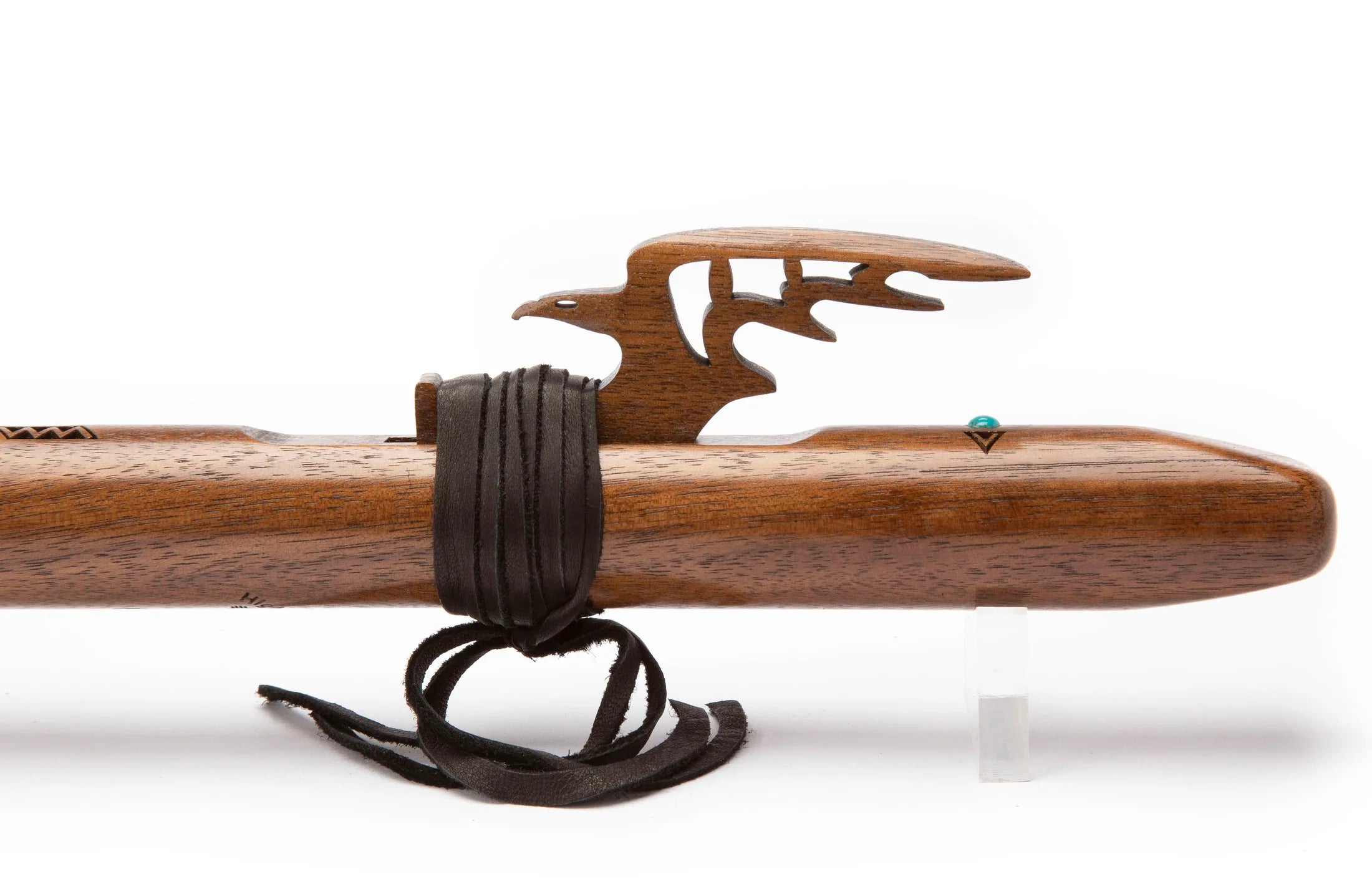 Native american flute - Walnut with Turquoise inlays