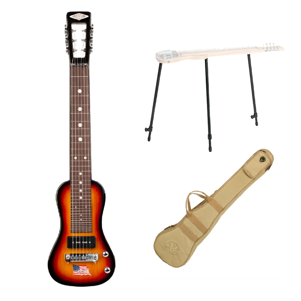 SX Ash Series Lapsteel with Bag & Stand - Three Tone Sunburst Gloss - 
Son of Drum Australia