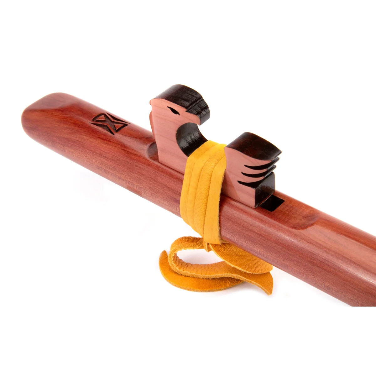 Close-up of High Spirits Kestrel Signature High D flute finger holes and craftsmanship