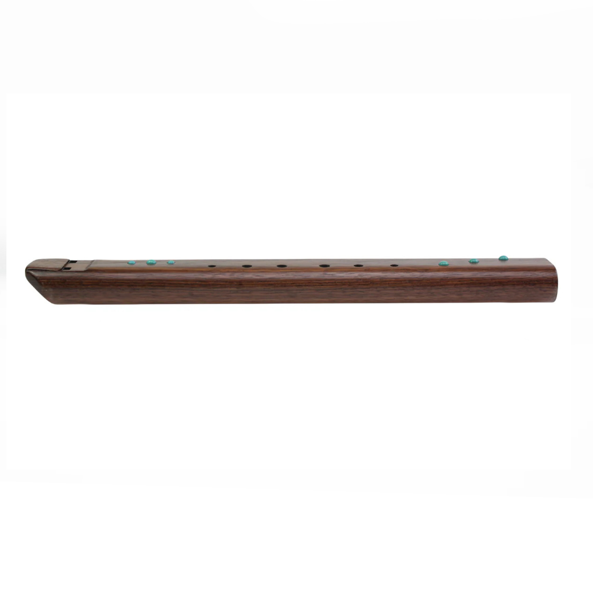 High Spirits Double Nova Flute - F# Walnut with turquoise inlays