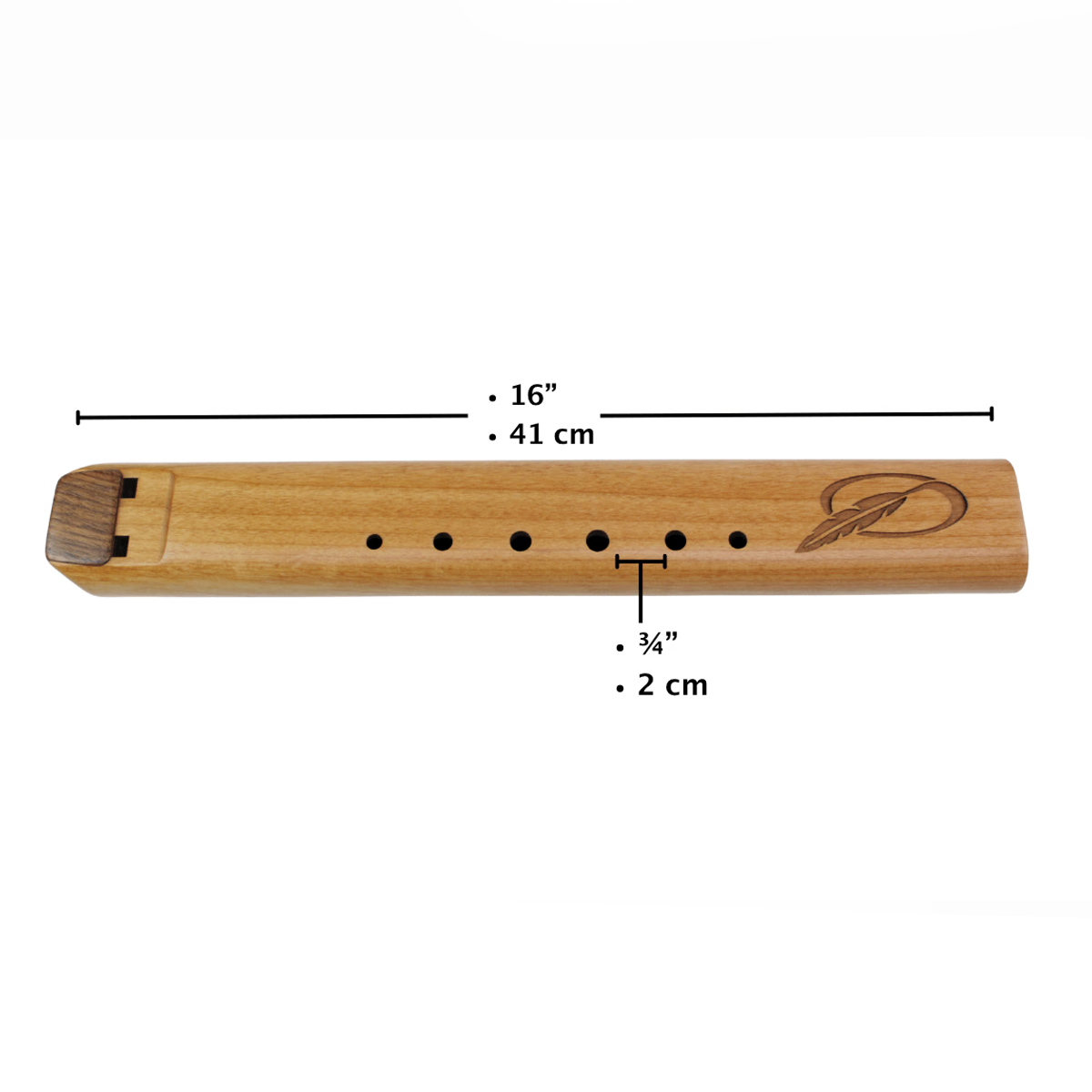 High Spirits Double Nova Flute - G Alder wood measurements