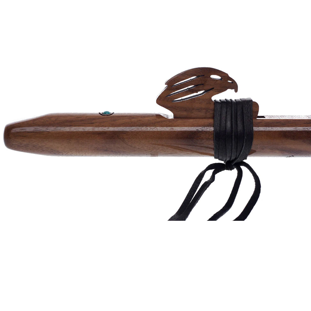 Native american flute - Eagle F# Flute - Walnut with turquoise inlay 