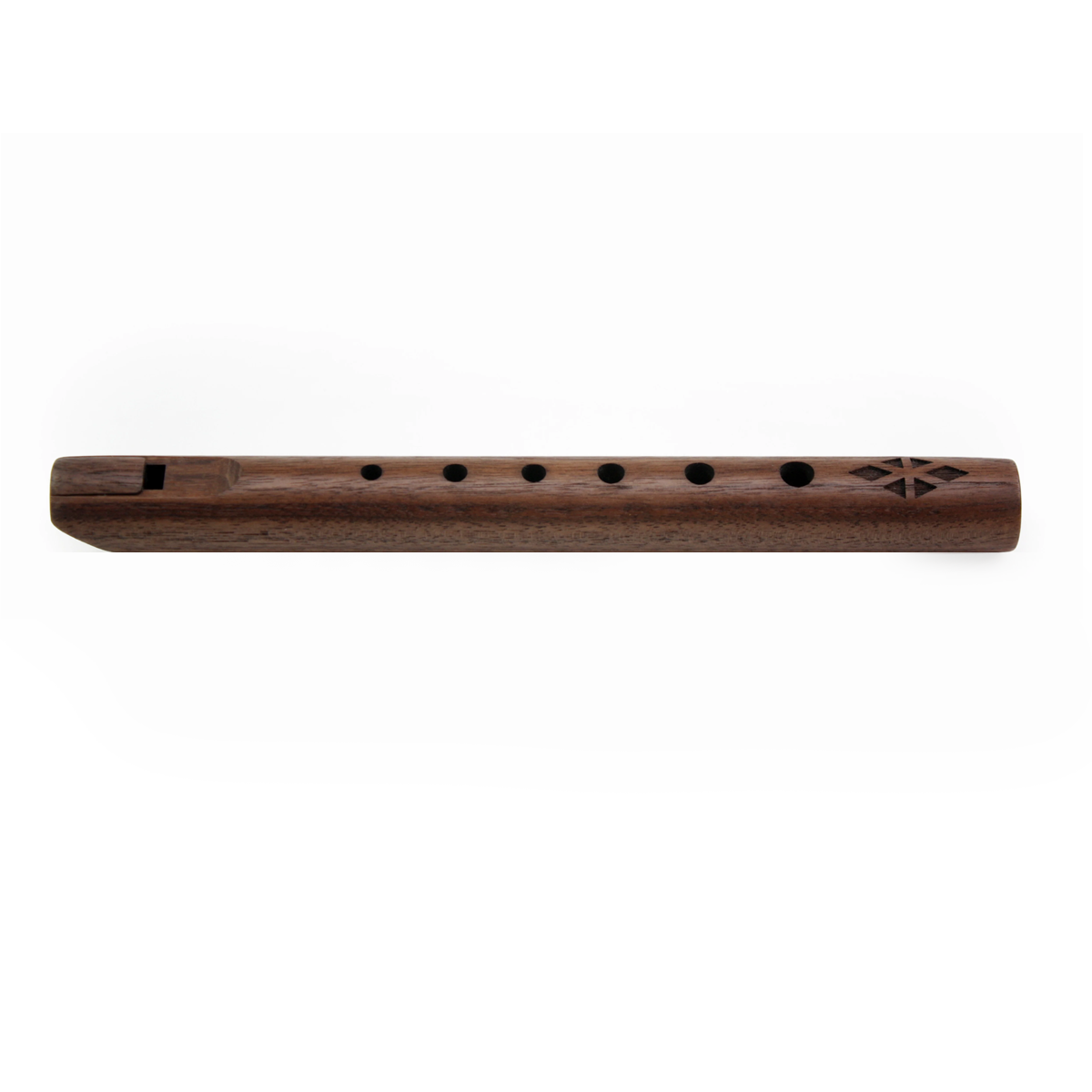 Handcrafted Pocket flute in the key of G minor, Walnut wood, compact and beautifully polished.