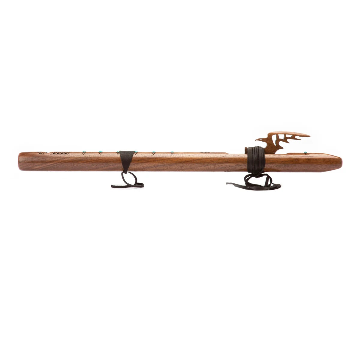 High Spirits Red Tail Hawk G Flute - Walnut with Turquoise inlays