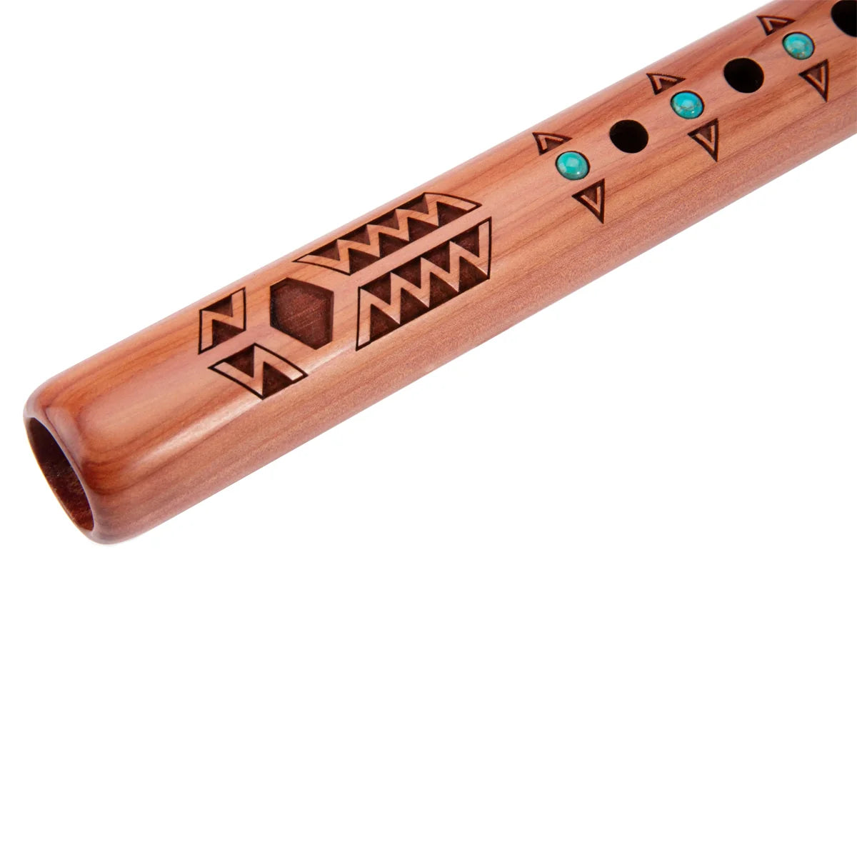 Native american flute Red Tail Hawk G Flute - Aromatic Cedar with turquoise inlays 
