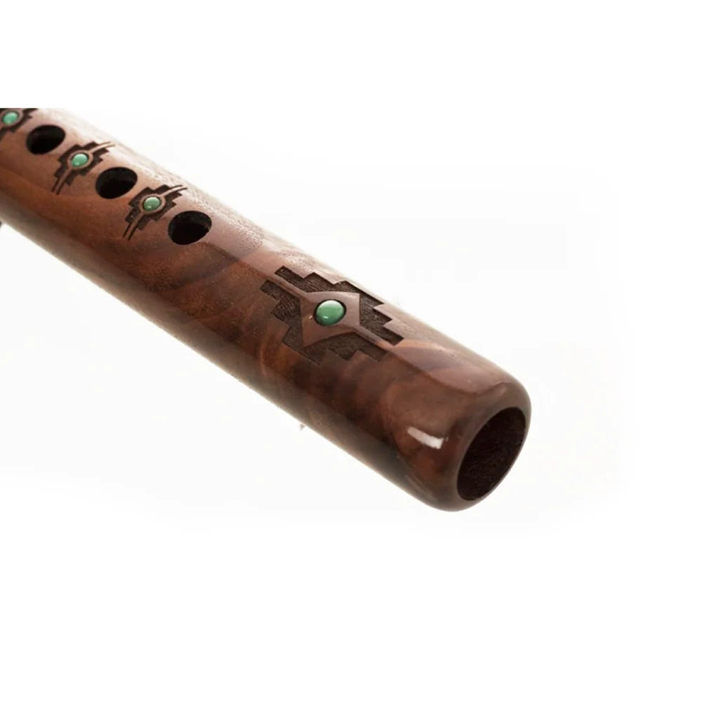 High Spirits White Tail Hawk 'High B' Flute - Walnut with turquoise inlays Australia