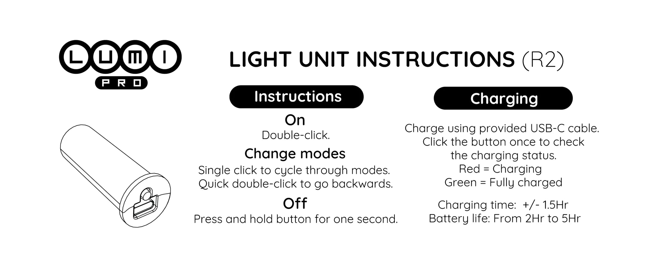 Lumi Pro Rechargeable LED Staff instructions