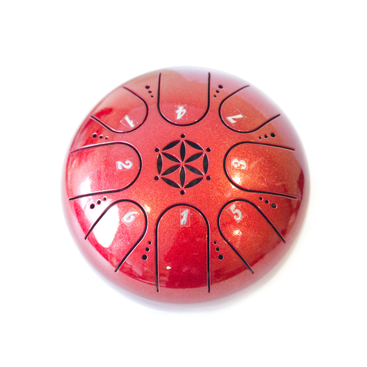 SWP Tongue Drum 13cm with bag and Beaters - jewel red son of drum