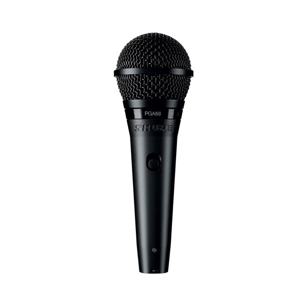 Shure PGA58 XLR dynamic vocal microphone with cable, mic clip and carry pouch