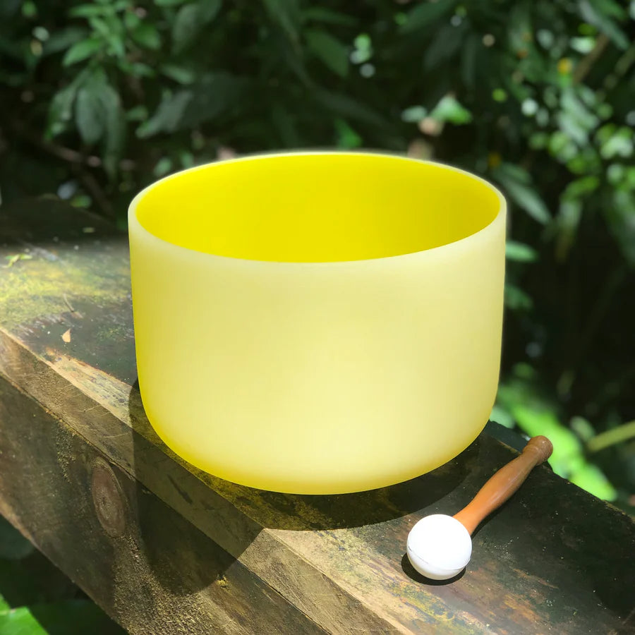 Rainbow Sounds Crystal Singing Bowls - Single Yellow 10" Chakra