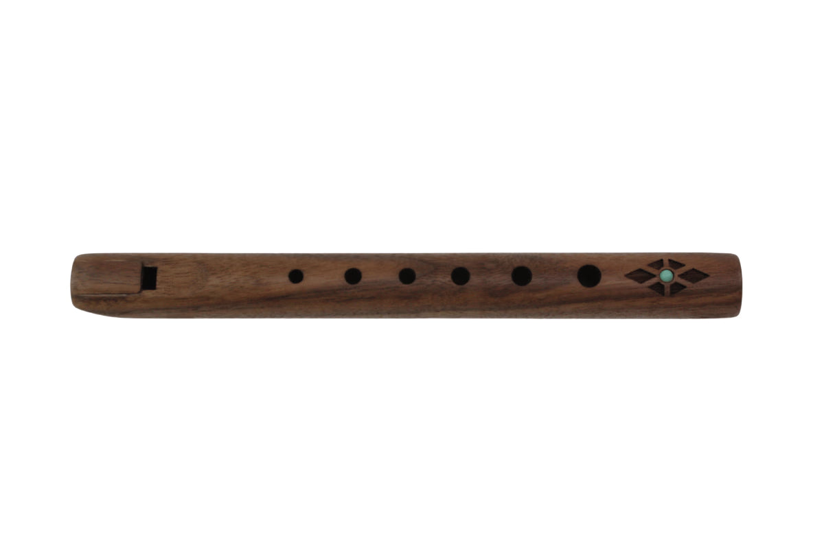 High Spirits Pocket Spirit Flute G - Walnut with turquoise inlays