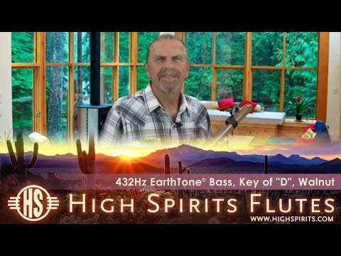 High Spirits 432Hz Earth Tone Bass Key of D Flute - Walnut (Video demo)