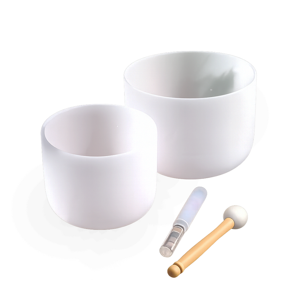 Earth & Soul Star - Set of 2 Crystal Singing Bowls in Beige Bag | 432Hz ...