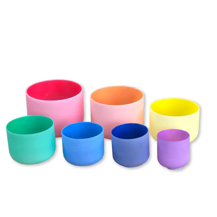 Rainbow Sounds Crystal Singing Bowls - Chakra Colour