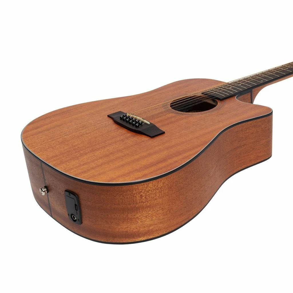 Martinez Natural Series dreadnought 12 string guitar mahogany top